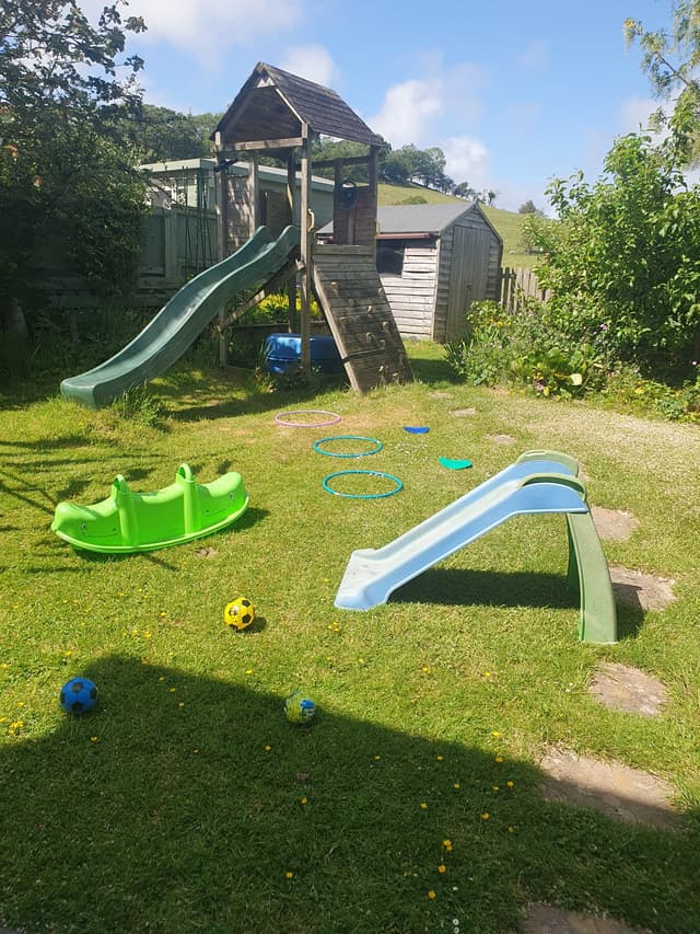 Outdoor play area at Little Rainbows Childminding